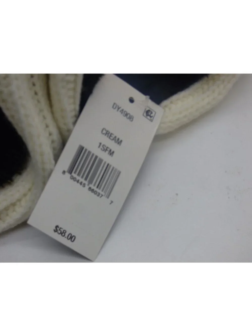 KNY Fleece-Lined Knit Infinity Scarf, Cream